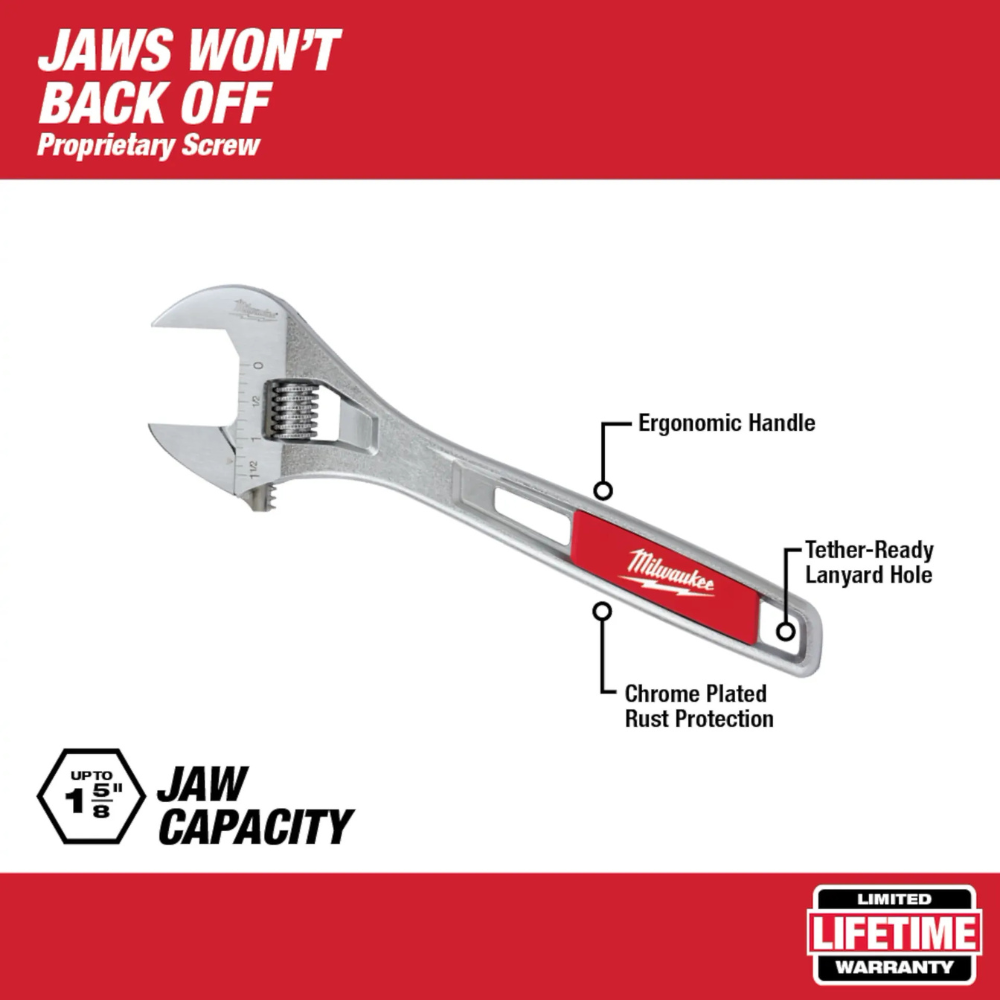 Milwaukee 12"  Adjustable Wrench- 48-22-7412 from GME Supply